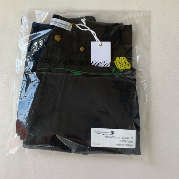 HEAVY MANNERS MOONSTRUCK BAGGY BABY GIRL DENIM IN BLACK SIZE 25 - Picture 9 of 15